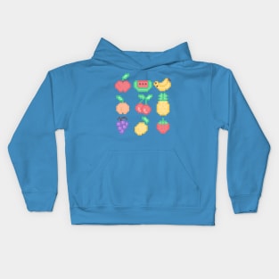 Kawaii Pixel Art Pastel Fruit Design Kids Hoodie